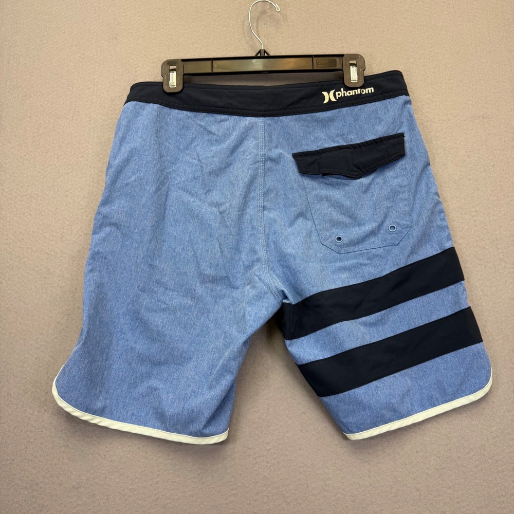 Hurley Phantom Mens Blue Striped Board Shorts Swim Trunks Size 31 - Picture 9 of 12